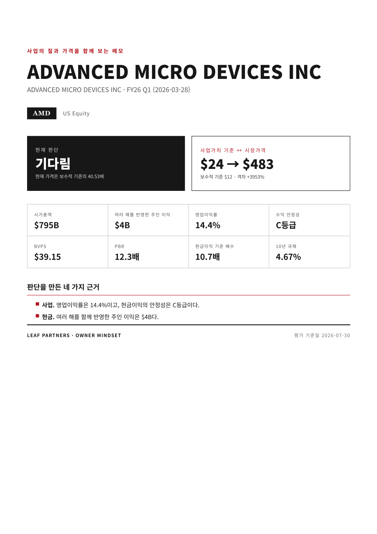 ADVANCED MICRO DEVICES INC 리포트 1페이지