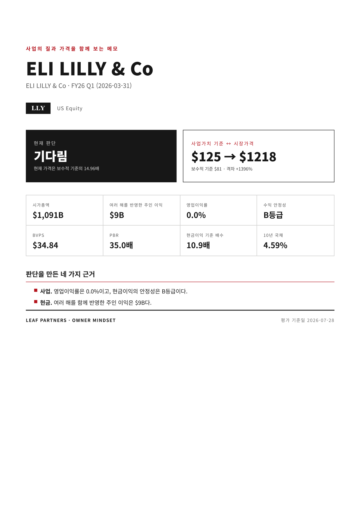 ELI LILLY & Co 리포트 1페이지