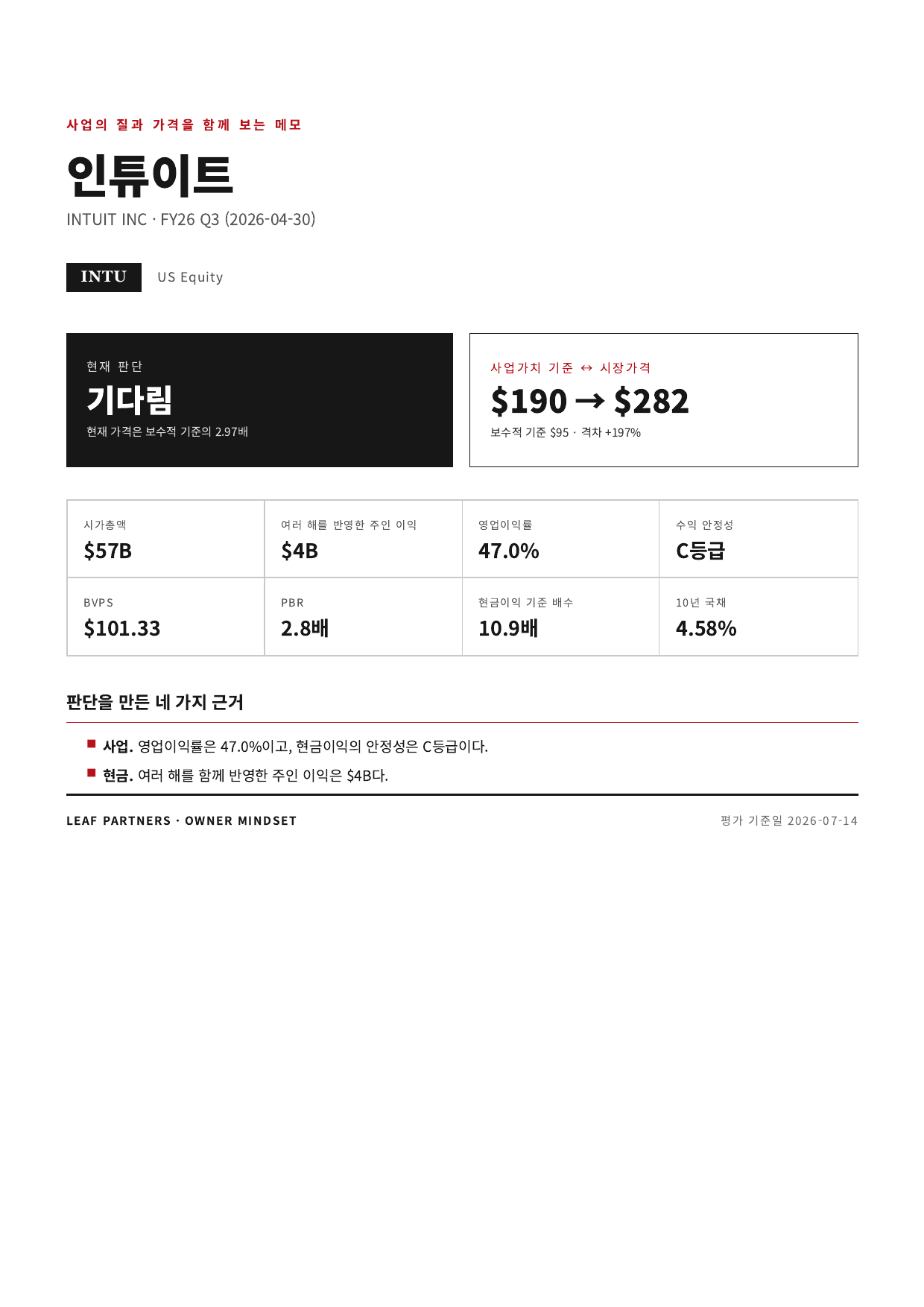 인튜이트 리포트 1페이지